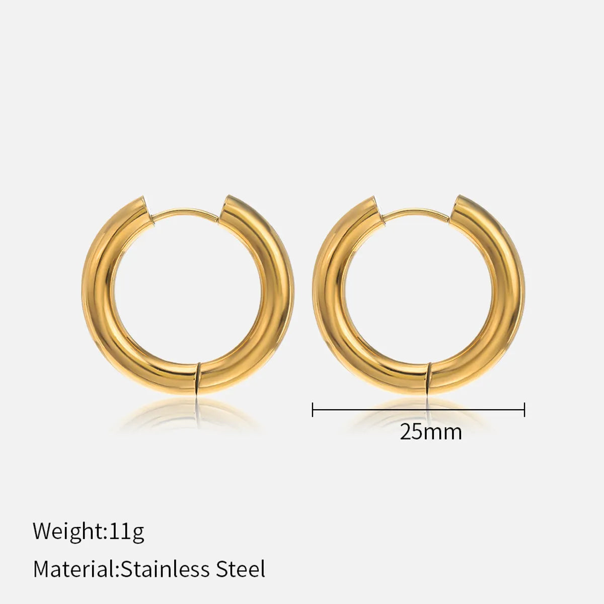 Simple Style Circle Stainless Steel Plating Hoop Earrings 1 Pair