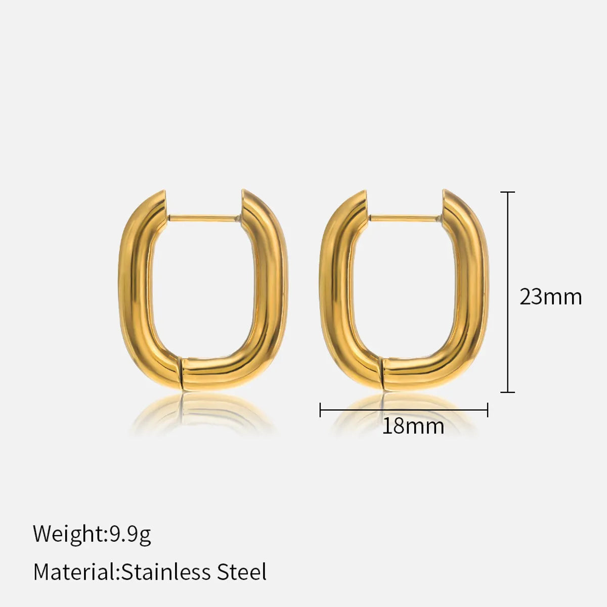 Simple Style Circle Stainless Steel Plating Hoop Earrings 1 Pair