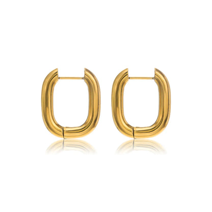 Simple Style Circle Stainless Steel Plating Hoop Earrings 1 Pair