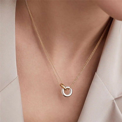 Simple Style Circle Stainless Steel Plating Pendant Necklace 1 Piece