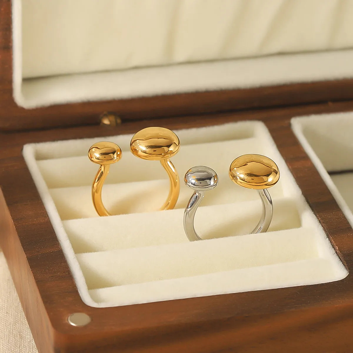 Simple Style Circle Stainless Steel Polishing Plating 18k Gold Plated Open Rings