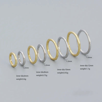 Simple Style Circle Sterling Silver Earrings Plating 925 Silver Earrings