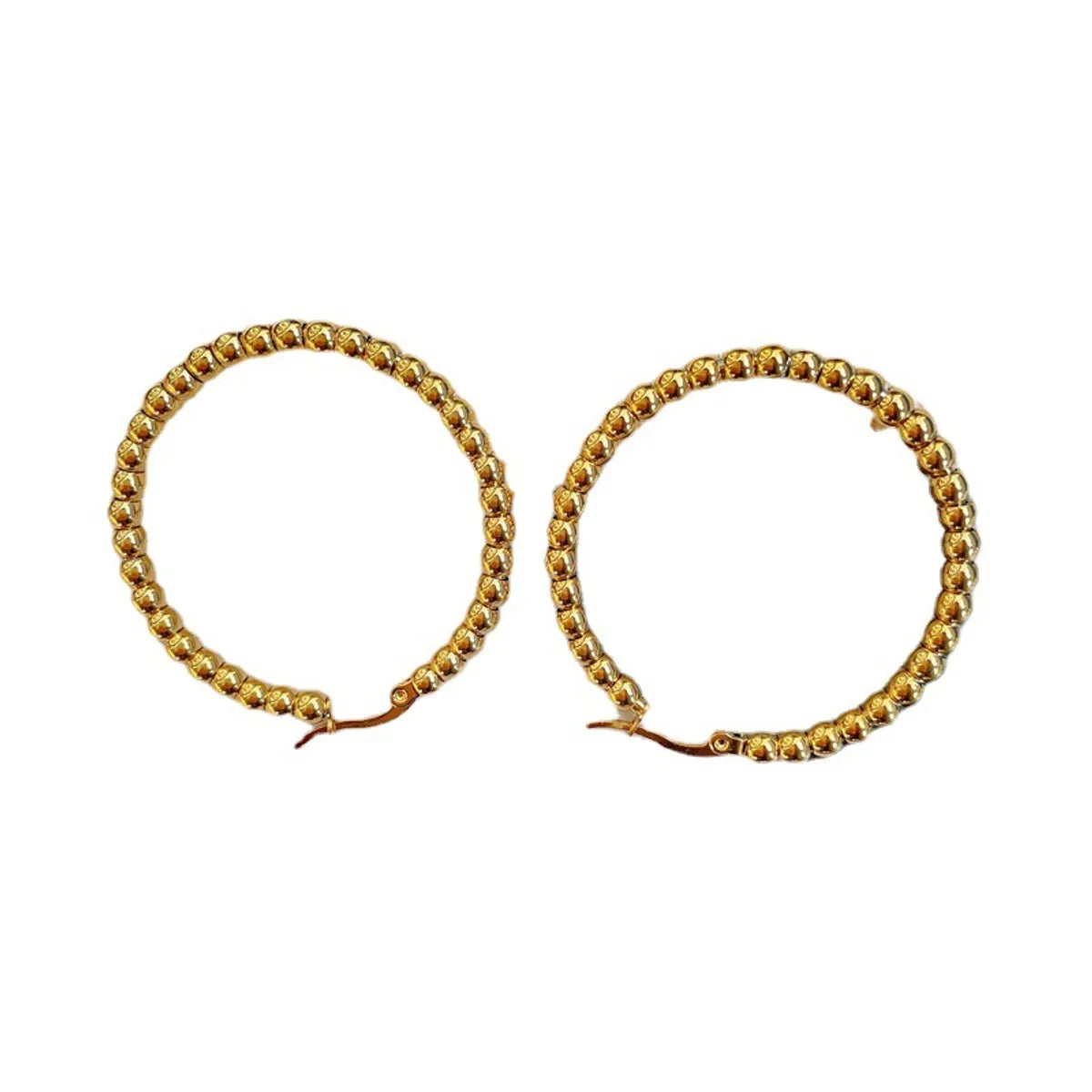 Simple Style Circle Titanium Steel Hoop Earrings 1 Pair