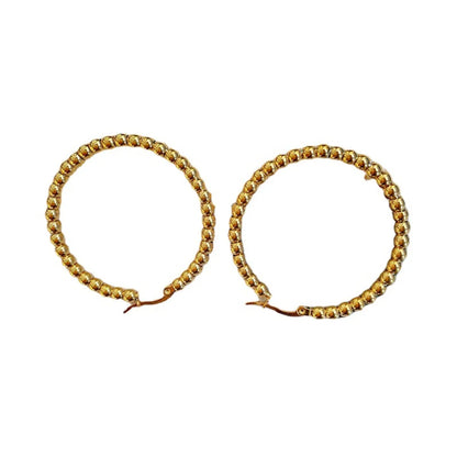 Simple Style Circle Titanium Steel Hoop Earrings 1 Pair