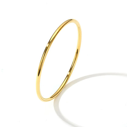 Simple Style Circle Titanium Steel Plating Bangle