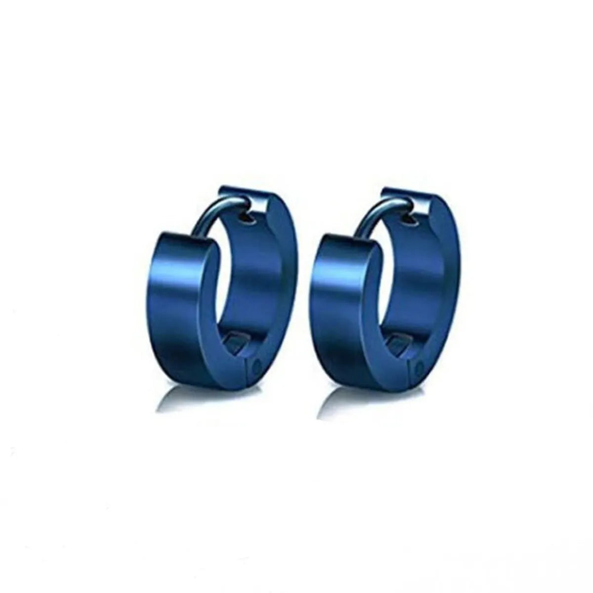 1 Pair Simple Style Circle Plating Titanium Steel Earrings