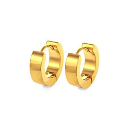 1 Pair Simple Style Circle Plating Titanium Steel Earrings