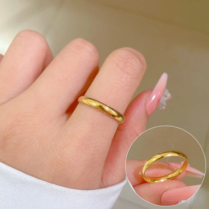 Simple Style Circle Titanium Steel Polishing Rings