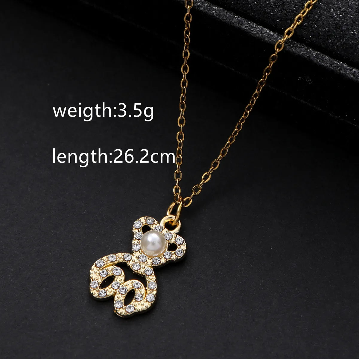 Simple Style Classic Style Bear Heart Shape Zinc Alloy Inlay Zircon Women's Pendant Necklace