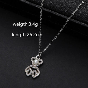 Simple Style Classic Style Bear Zinc Alloy Asymmetrical Women's Pendant Necklace