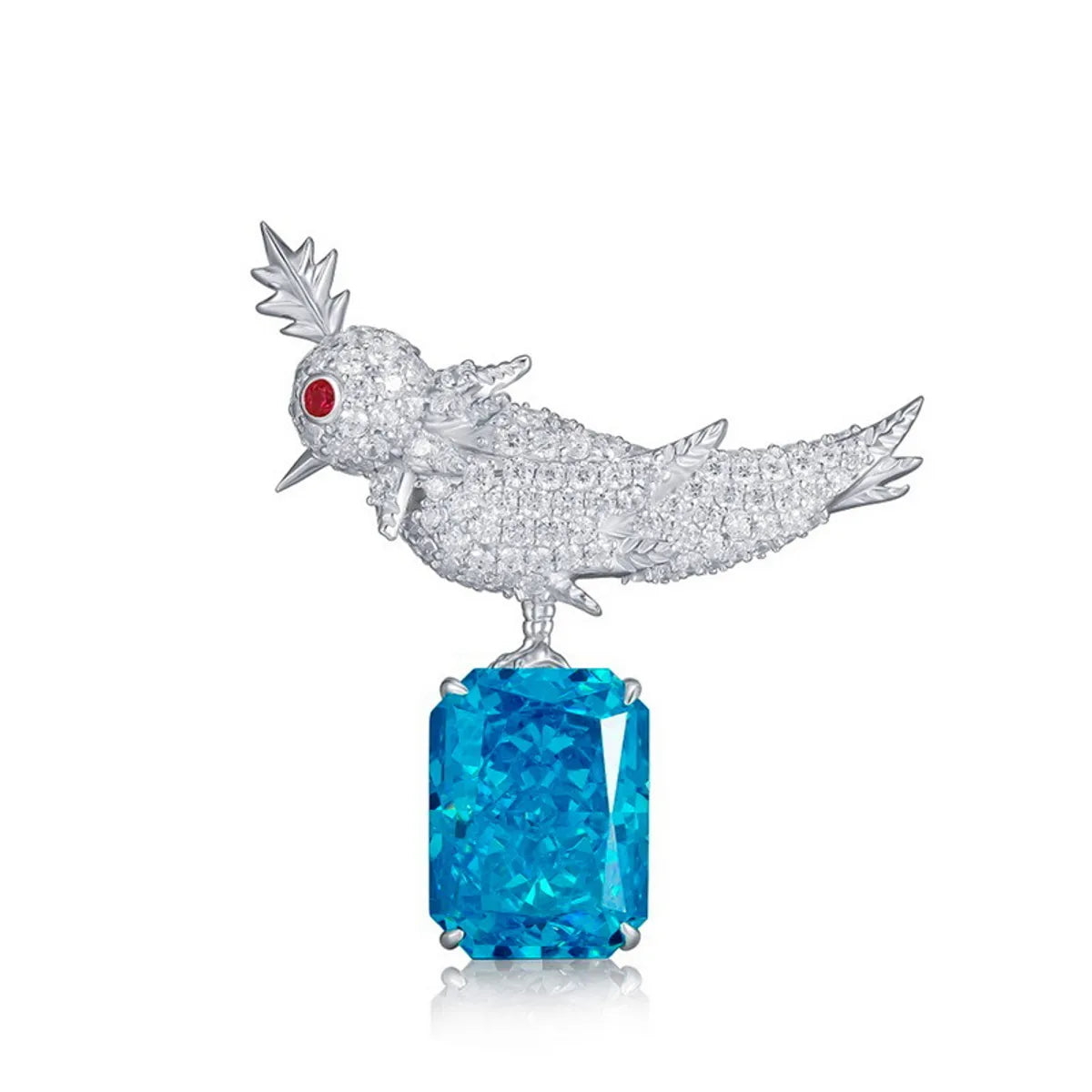 Simple Style Classic Style Bird Sterling Silver Inlay Artificial Gemstones Women'S Brooches 1 Piece