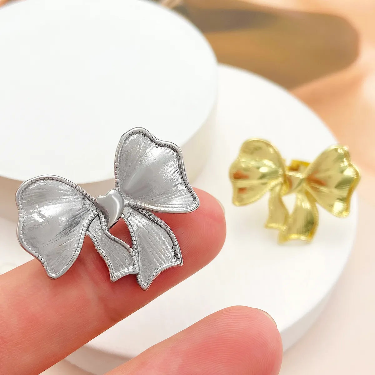 Simple Style Classic Style Bow Knot Alloy Plating Gold Plated Silver Plated Women'S Open Rings