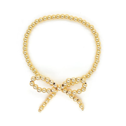 Simple Style Classic Style Bow Knot Imitation Pearl Copper Wholesale Bracelets