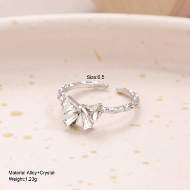 Simple Style Classic Style Bow Knot Zinc Alloy Inlay Zircon Women's Rings