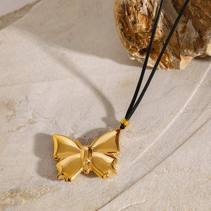 Simple Style Classic Style Butterfly 304 Stainless Steel Rope Wholesale Pendant Necklace