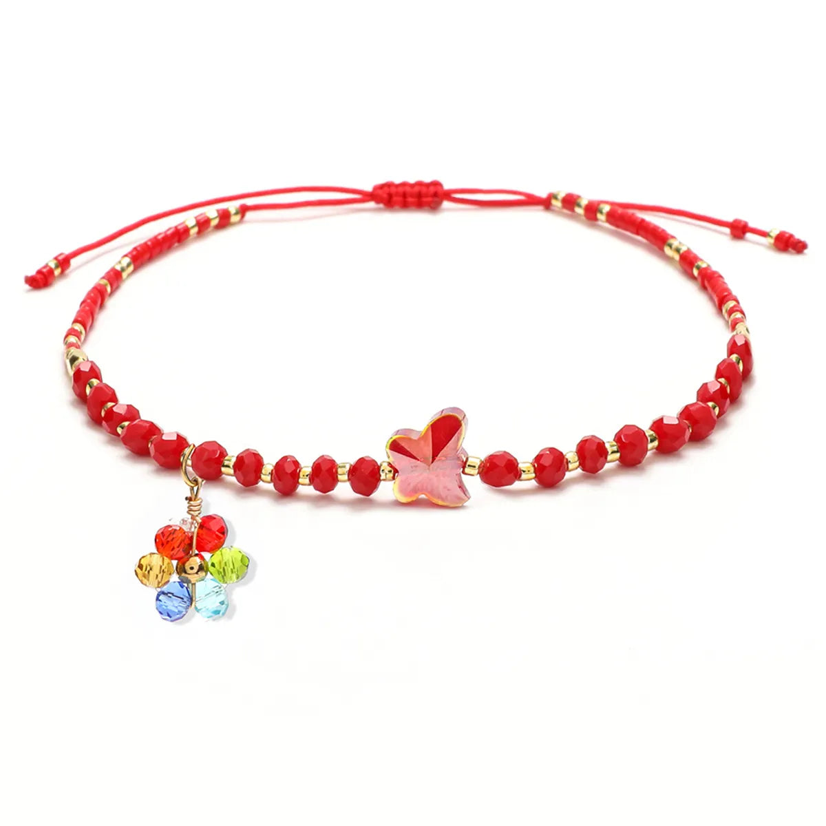 Simple Style Classic Style Butterfly Artificial Crystal Beaded Women's Drawstring Bracelets