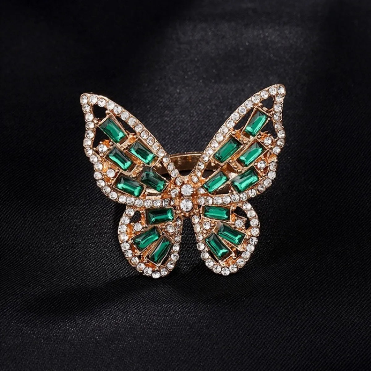 Simple Style Classic Style Butterfly Copper Inlay Rhinestones Rings