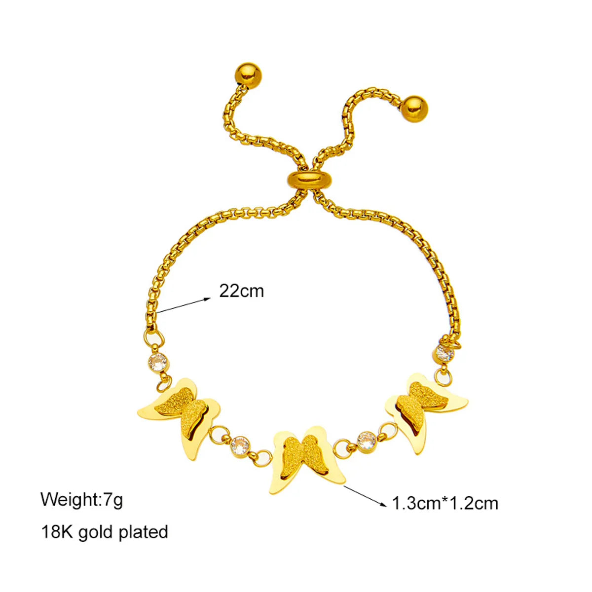 Simple Style Classic Style Butterfly Titanium Steel Plating Bracelets