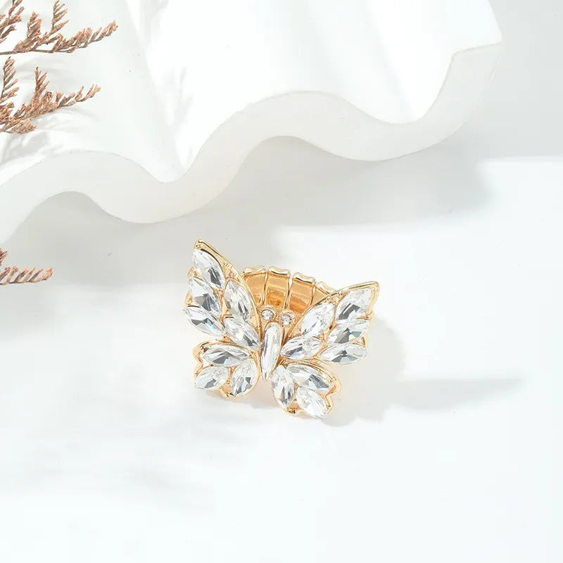 Simple Style Classic Style Butterfly Zircon Alloy Wholesale Rings