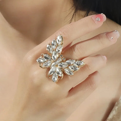 Simple Style Classic Style Butterfly Zircon Alloy Wholesale Rings