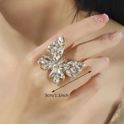 Simple Style Classic Style Butterfly Zircon Alloy Wholesale Rings