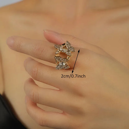 Simple Style Classic Style Butterfly Zircon Alloy Wholesale Rings