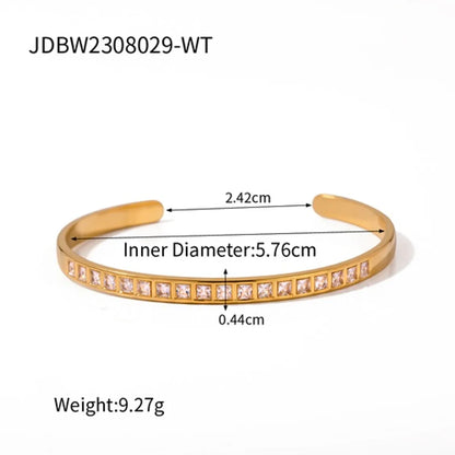 Wholesale Simple Style Classic Style C Shape Stainless Steel Plating 18k Gold Plated Bangle