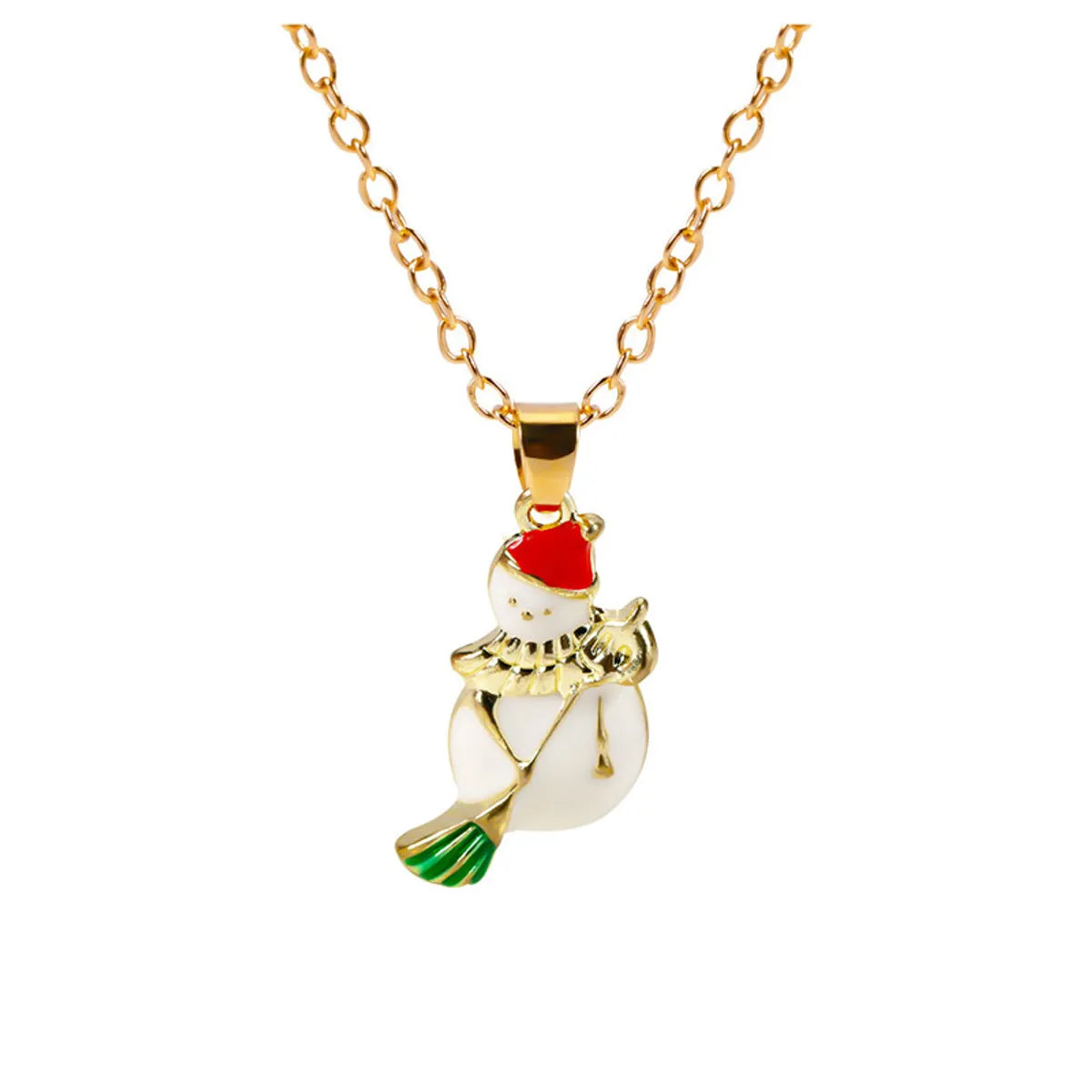 Simple Style Classic Style Christmas Tree Alloy Inlay Rhinestones Christmas Kid'S Pendant Necklace