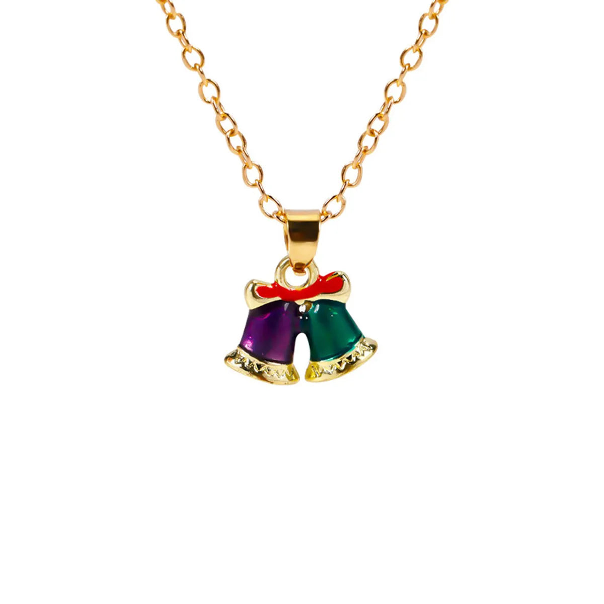 Simple Style Classic Style Christmas Tree Alloy Inlay Rhinestones Christmas Kid'S Pendant Necklace