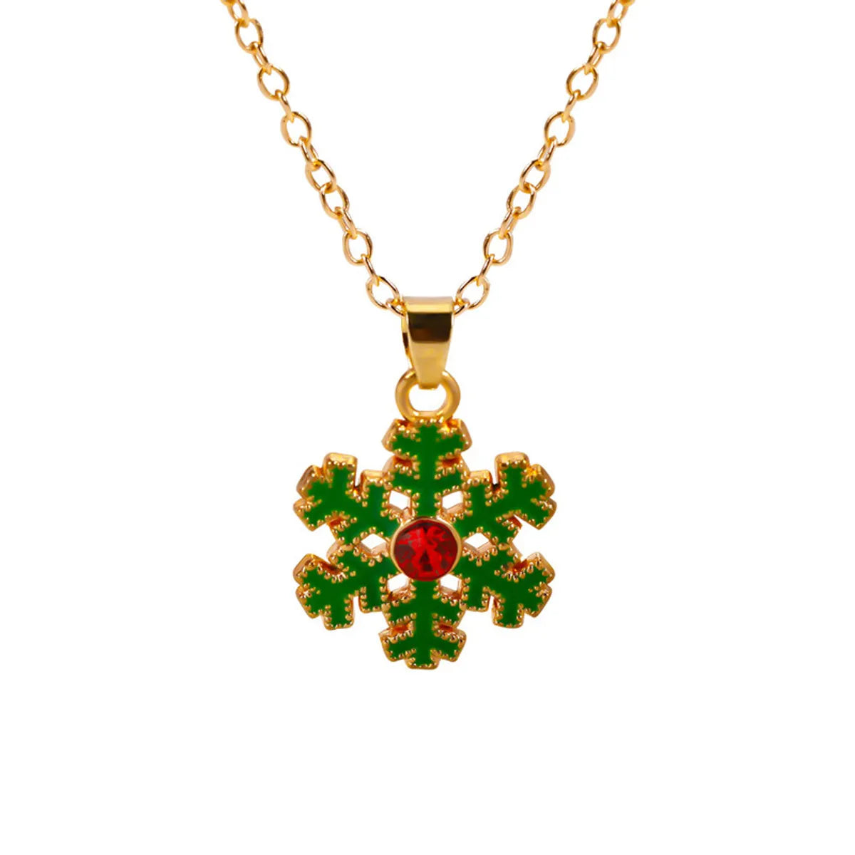 Simple Style Classic Style Christmas Tree Alloy Inlay Rhinestones Christmas Kid'S Pendant Necklace