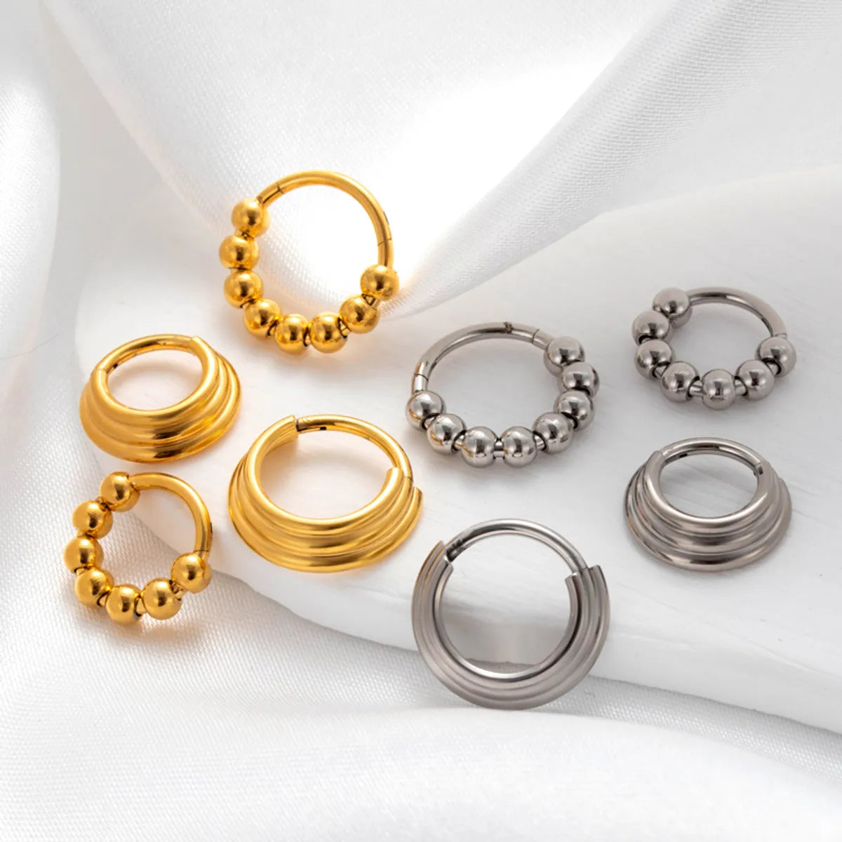 Simple Style Classic Style Circle Stainless Steel Plating Gold Plated Nose Ring