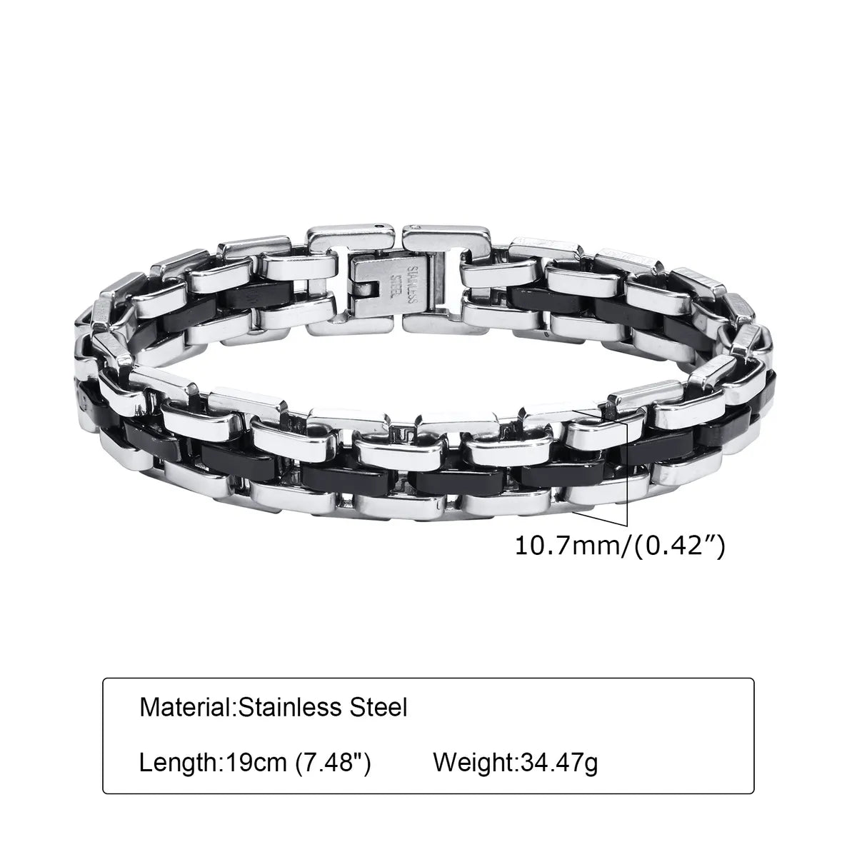 Simple Style Classic Style Color Block 201 Stainless Steel Men'S Italian Charm Bracelets Bracelets