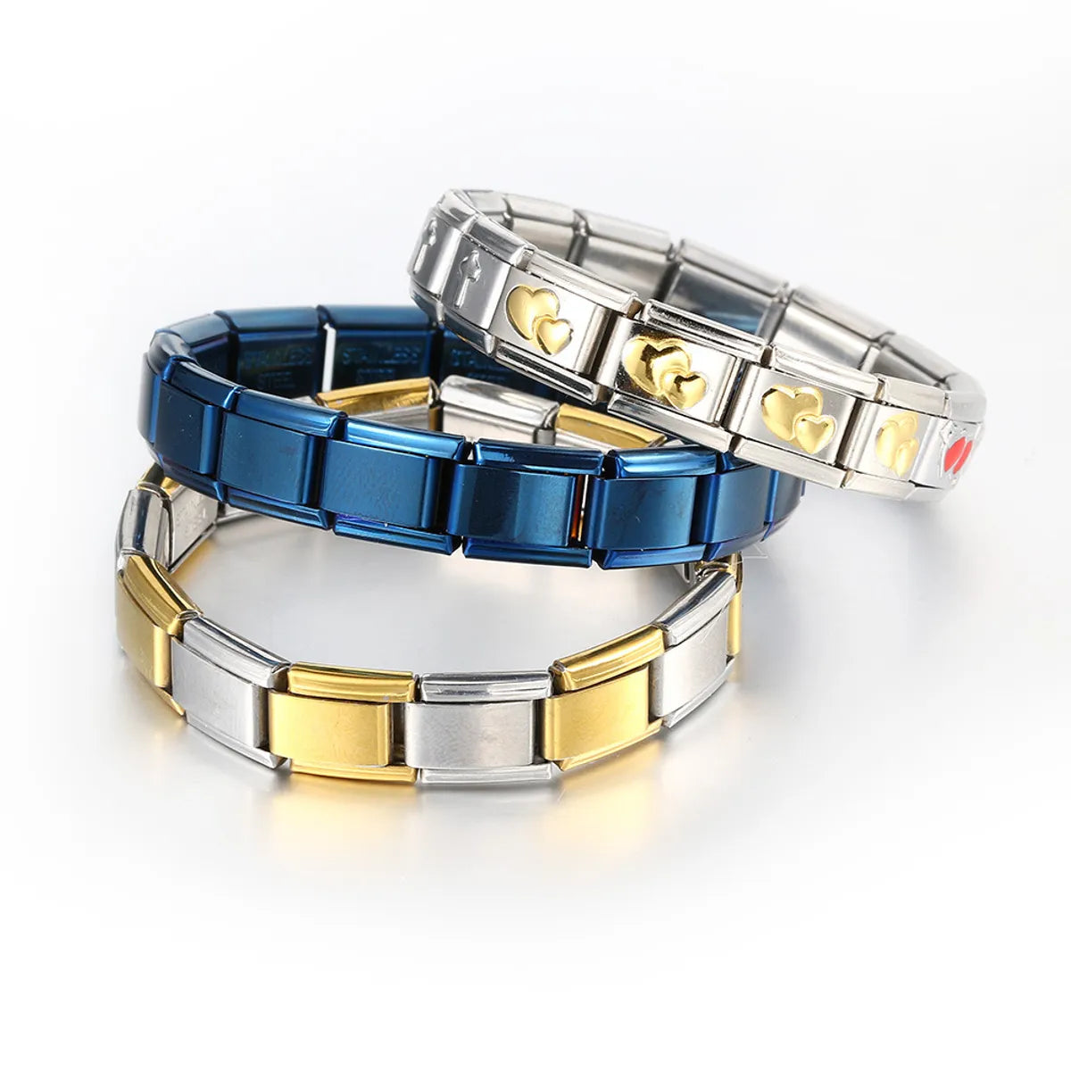 Simple Style Classic Style Color Block 304 Stainless Steel Plating Men'S Bracelets