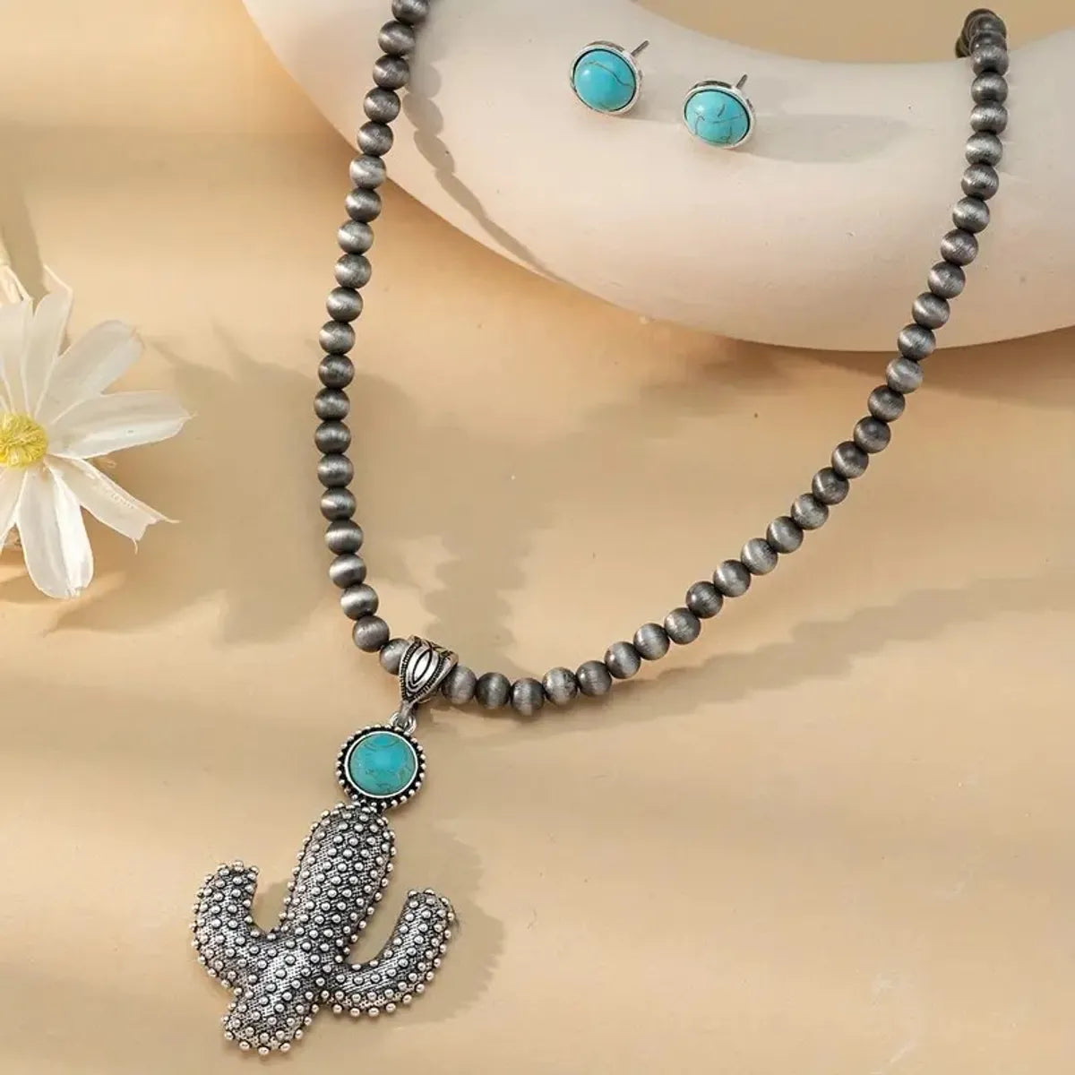 Simple Style Classic Style Color Block Alloy Inlay Turquoise Women's Jewelry Set