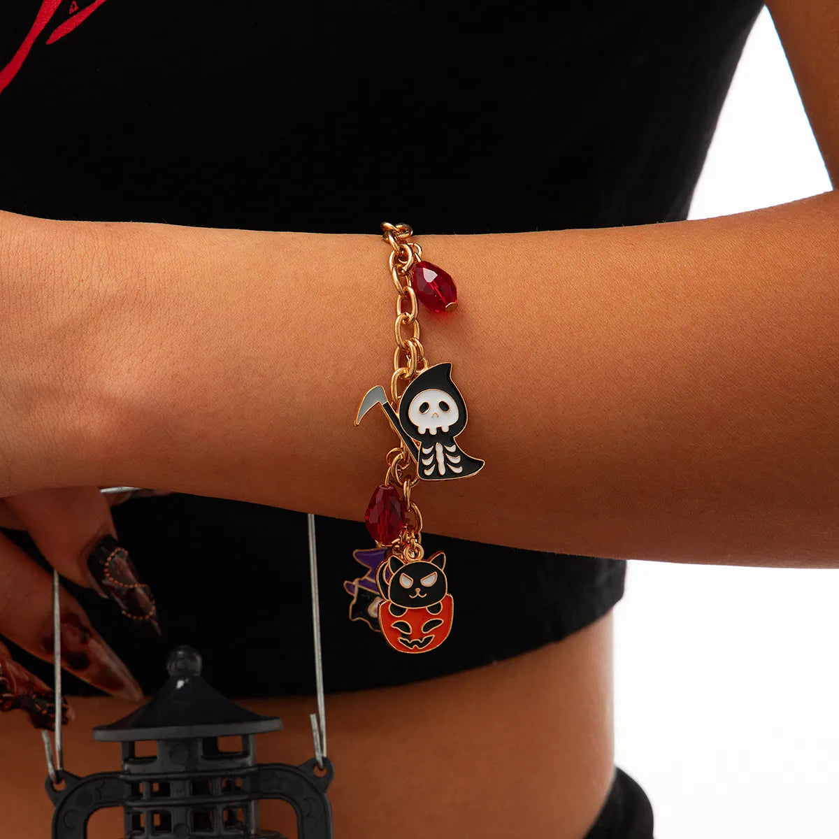 Simple Style Classic Style Color Block Alloy Iron Plating Halloween Women'S Bracelets Necklace