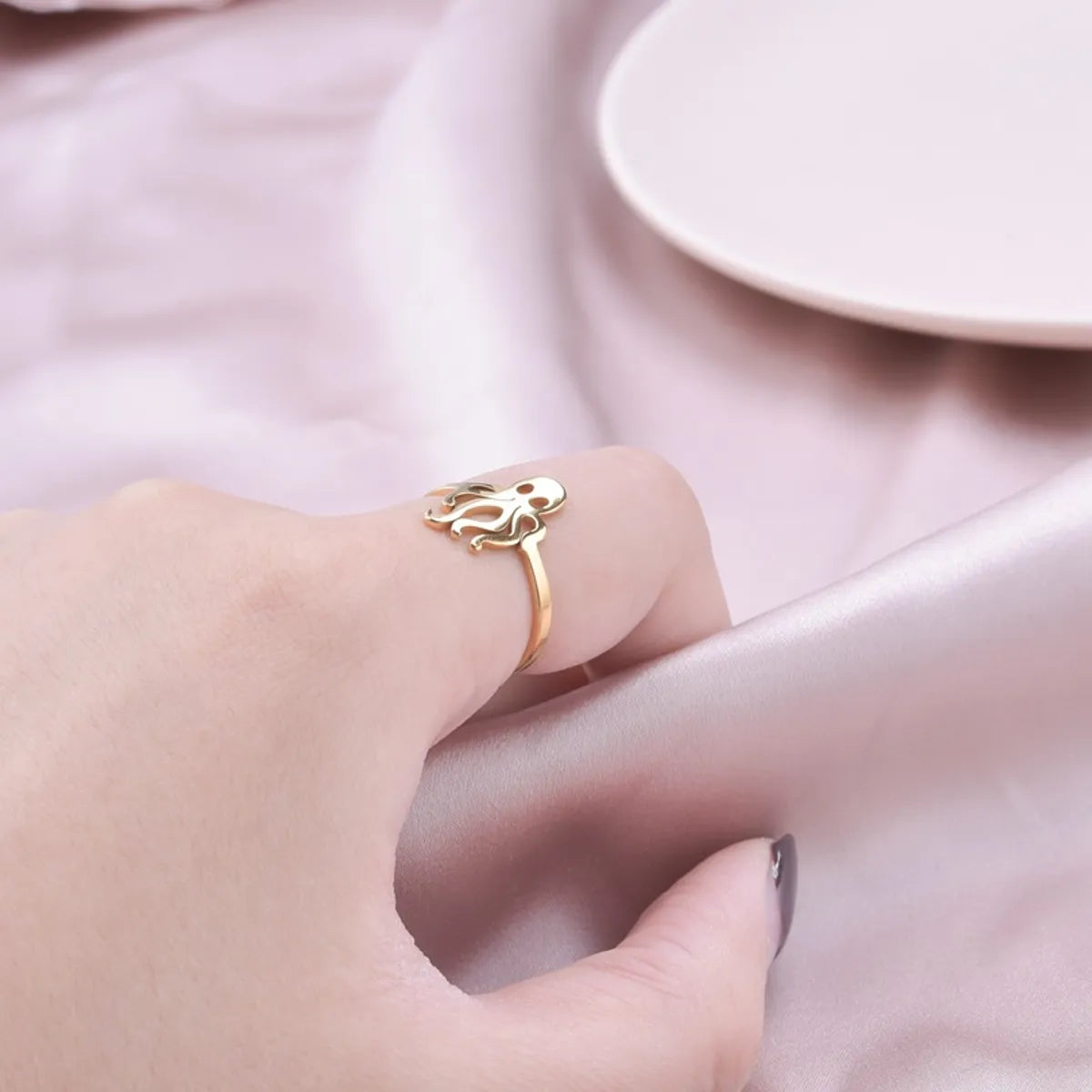 Simple Style Classic Style Color Block Octopus Stainless Steel Rings