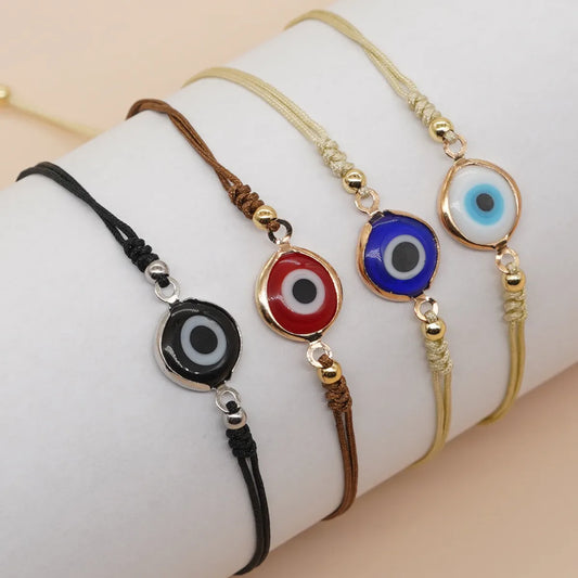 Simple Style Classic Style Color Block Rope Soft Clay Wholesale Drawstring Bracelets