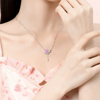 Simple Style Classic Style Color Block Sterling Silver Inlay Zircon Pendant Necklace