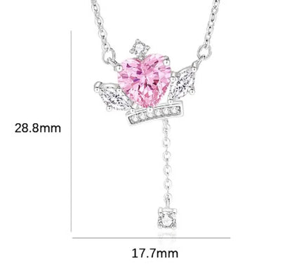 Simple Style Classic Style Color Block Sterling Silver Inlay Zircon Pendant Necklace