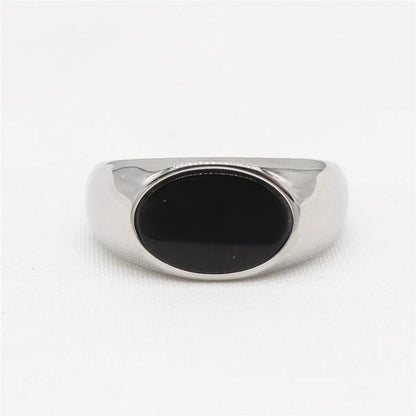 Simple Style Classic Style Color Block Titanium Steel Unisex Rings