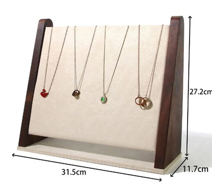 Simple Style Classic Style Color Block Walnut, Flannel Patchwork Jewelry Rack