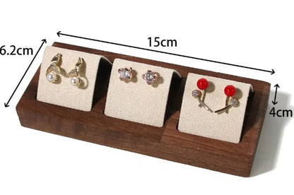 Simple Style Classic Style Color Block Walnut, Flannel Patchwork Jewelry Rack