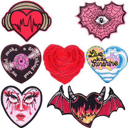 Simple Style Classic Style Commute Color Block Heart Shape Embroidery Thread Cloth Sticker 1 Piece