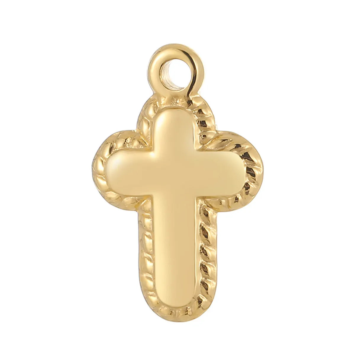 1 Piece Stainless Steel 18K Gold Plated Cross