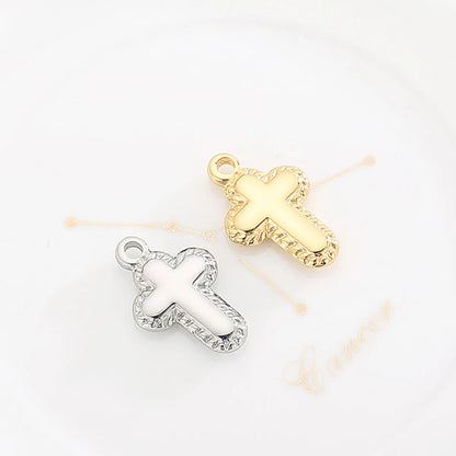 1 Piece Stainless Steel 18K Gold Plated Cross