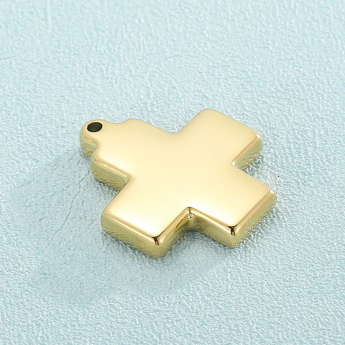 1 Piece Stainless Steel 18K Gold Plated Cross