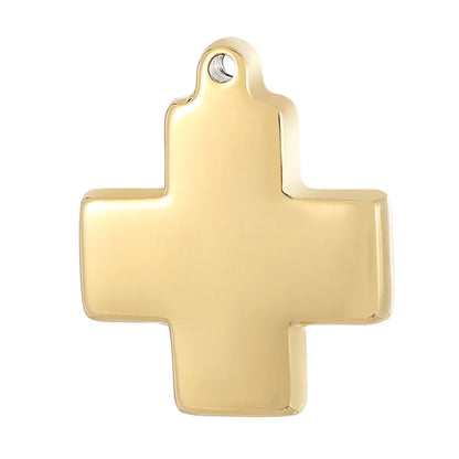 1 Piece Stainless Steel 18K Gold Plated Cross