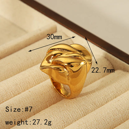 Simple Style Classic Style Commute Geometric Flower 304 Stainless Steel 18K Gold Plated Rings In Bulk