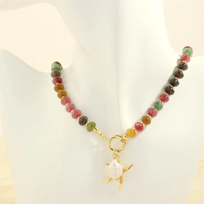 Simple Style Classic Style Commute Irregular Starfish Freshwater Pearl Stone Copper Beaded Handmade 18k Gold Plated Women's Jewelry Set