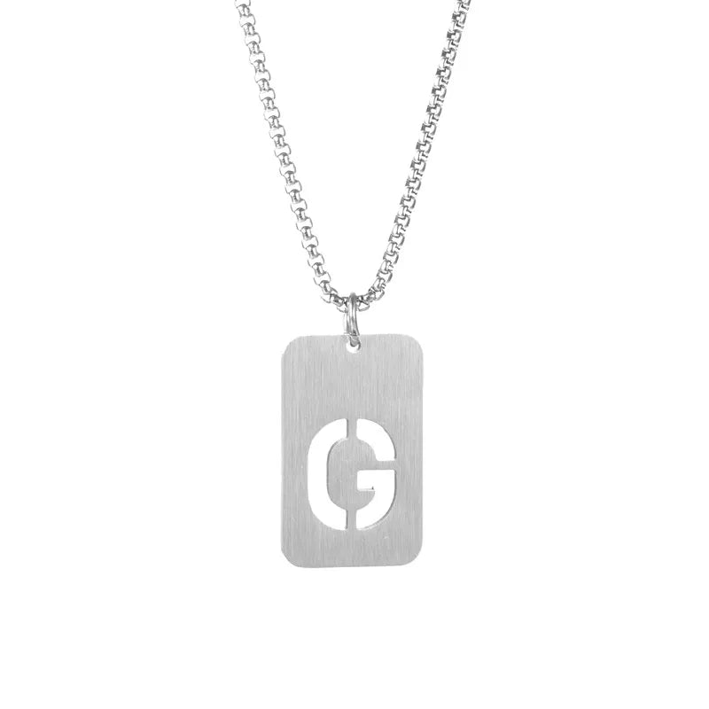 Simple Style Classic Style Commute Letter Titanium Steel Plating Unisex Pendant Necklace